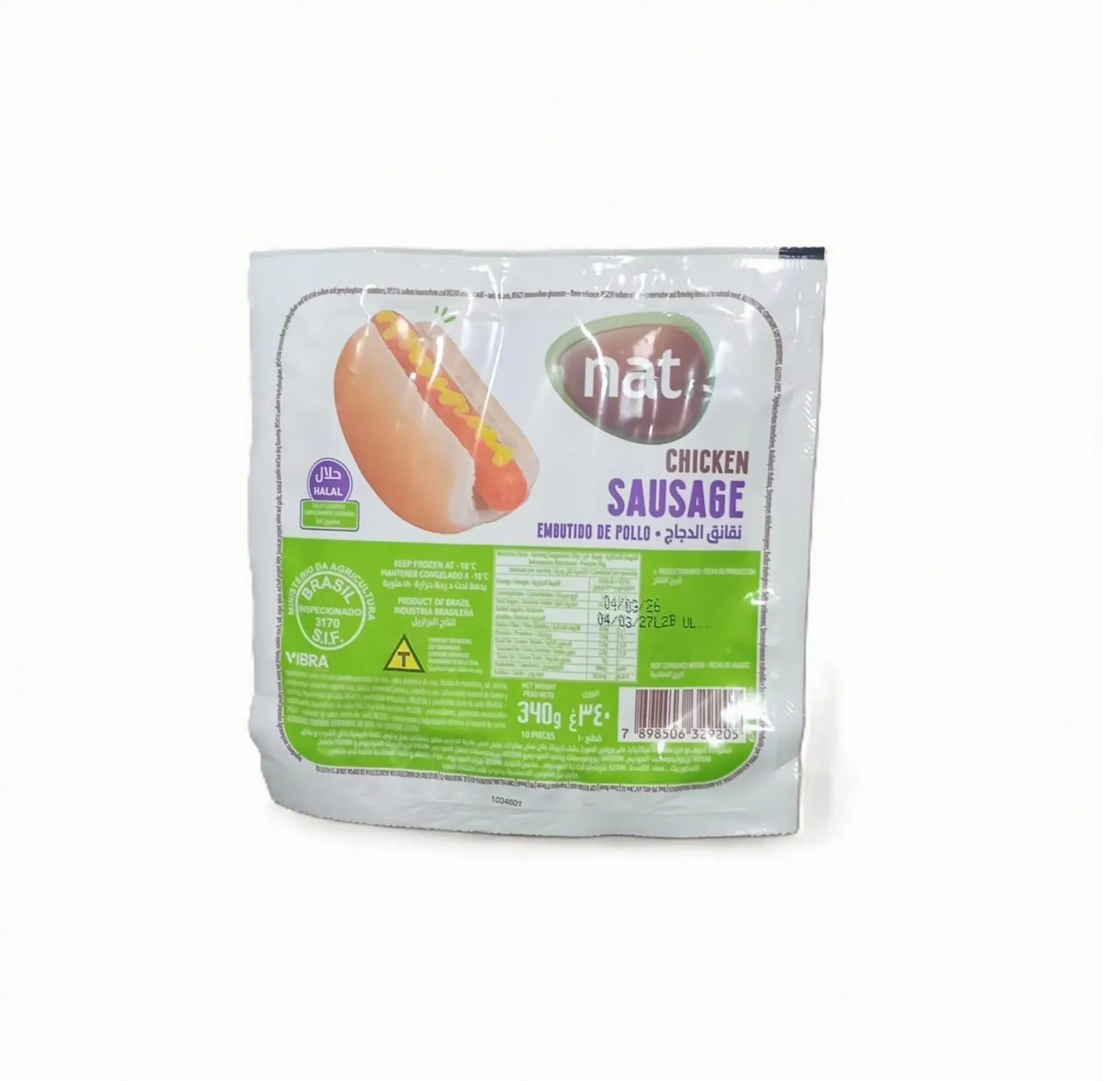 NAT CHICKEN SAUSAGE  340G