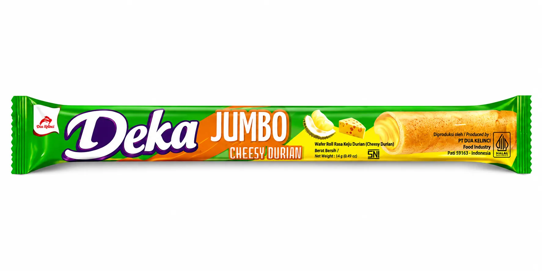 DEKA WAFER ROLL JUMBO CHEESY DURIAN 14G