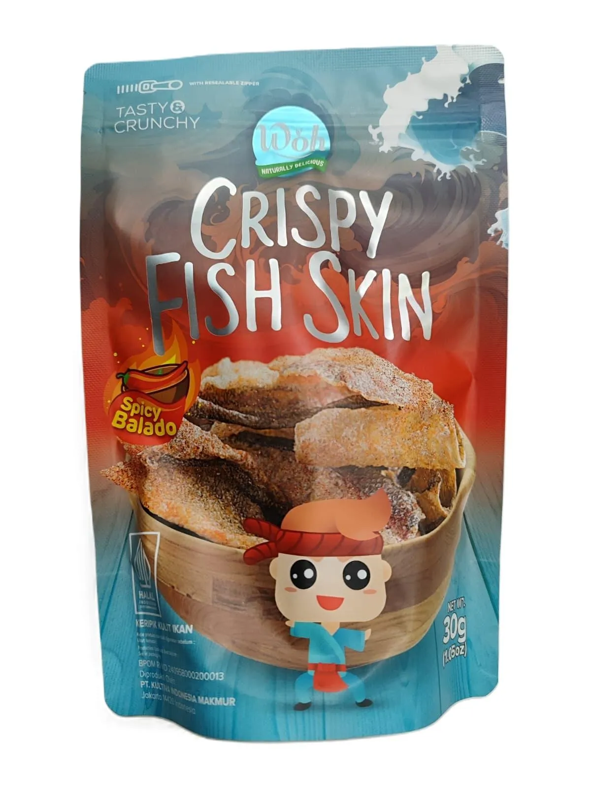WOH CRISPY FISH SKIN SPICY BALADO 30G
