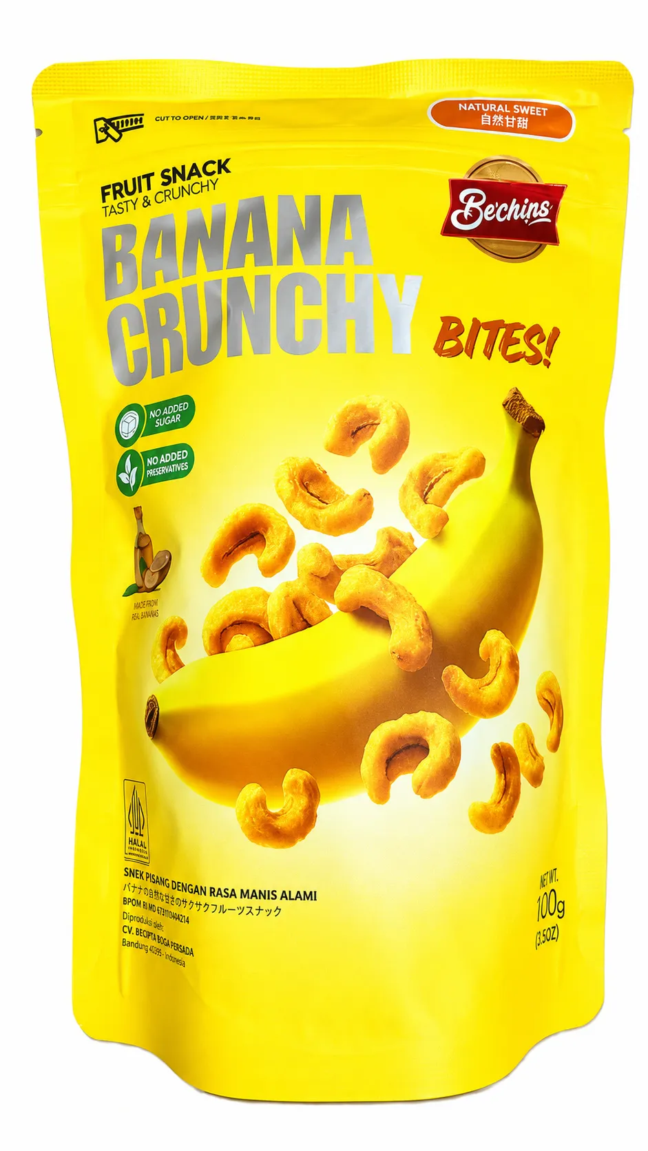 BECHIPS BANANA CRUNCHY BITES 100G
