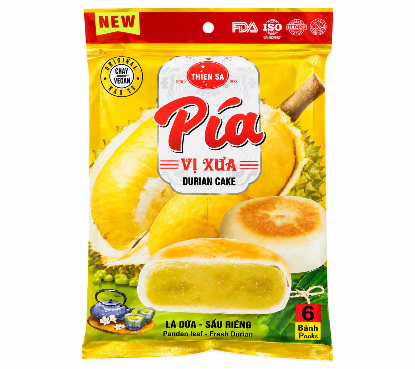 THIEN SA PIA CAKE MINI MUN BEAN DURIAN 120G