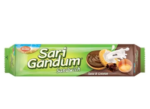ROMA BISCUIT SARI GANDUM SANDWICH SUSU & COKELAT 108G